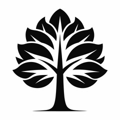 green and black tree isolated on white