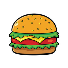 hamburger on a white
