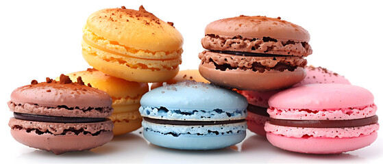 Fototapeta premium Colorful Assortment of Gourmet Macarons in a Row