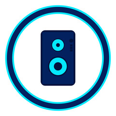 blue loudspeaker speaker logo