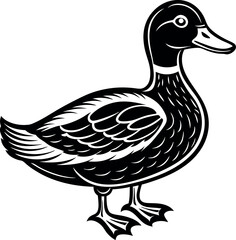 duck silhouette with white background  
