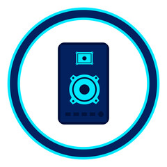 blue loudspeaker speaker logo