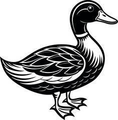duck silhouette with white background  