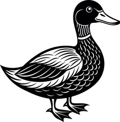 duck silhouette with white background  