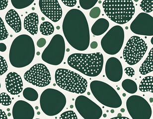 Fototapeta premium dark green irregular abstract polka dots
