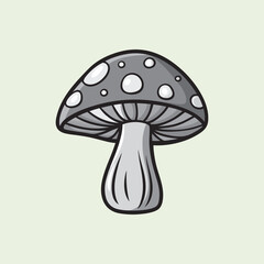 mushroom outline set silhouette illustration