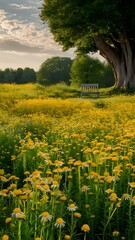Obraz premium Chamomile meadow in summer time