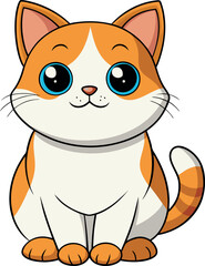 cute cat cartoon Vector sticker