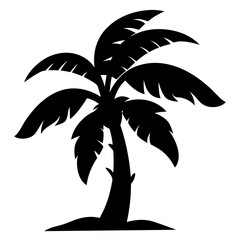 Banana tree  Silhouette  vector  illustration