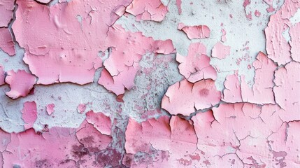 Naklejka premium Soft pink grunge accent wall with natural crack pattern for interior design
