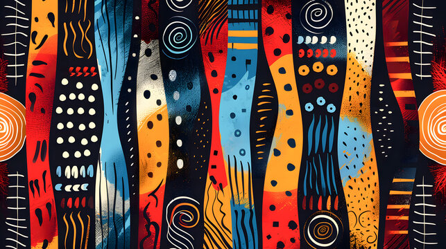 Abstract pattern in native African style. Vector illustration. Traditional African abstract painting