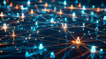 Fototapeta premium People network across the world. Top down network structure. connected people. social media, influencer, networking abstract background. 