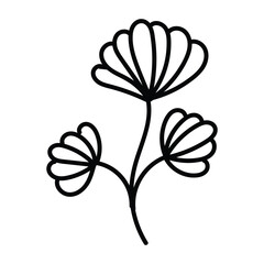Flower line doodle design for print or use as tattoo design