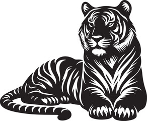 Tiger silhouette vector art illustration