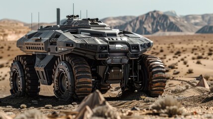 futuristic autonomous armored vehicle military