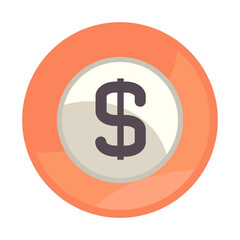 orange dollar coin illustration vector