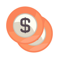 orange dollar coin illustration vector