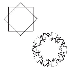 Black and white circle pattern icon