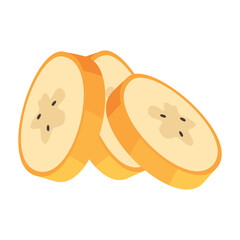 illustration of ripe and sliced ​​bananas