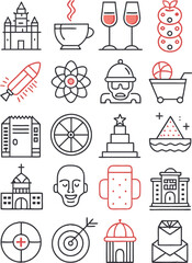 Business and Finance Icon Set Collection Vector Illustration