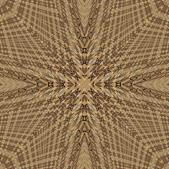 Fototapeta premium Light Brown ivory color backdrop. art pattern. Artistic light Tiles. Textured background. Ornate illustration. Strokes and Lines. Symmetric
