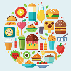 food and drink icons logo vector