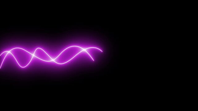 Curved neon line shape animation white black backgraound