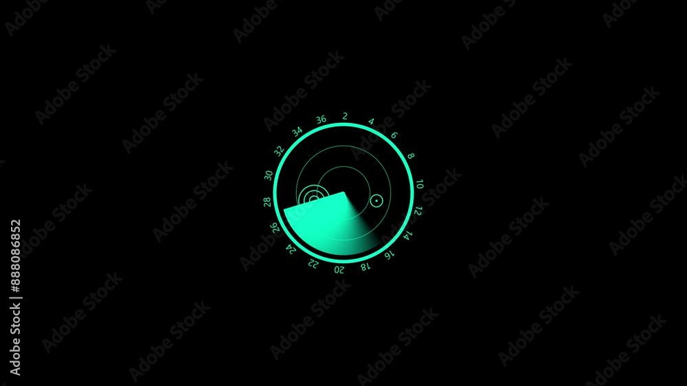 Aufkleber technology device with aqua color radar scanning data communication system. screen high tech concept
