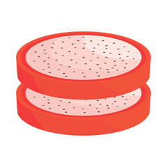 illustration of ripe and sliced ​​dragon fruit