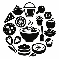 food and drink icons logo vector