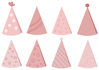 birthday caps in pink pattern