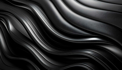 Obraz premium Flowing black and white abstract with a soft, silky texture reminiscent of luxurious satin