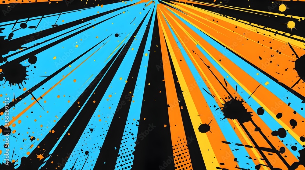Poster vibrant dynamic abstract motion explosion rays beams burst colorful digital background