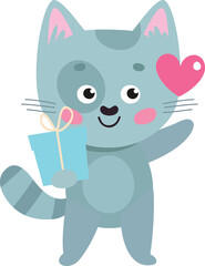 cat with heart