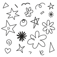 Obraz premium Sparkle doodle hand drawn for element and illustration. Black and white