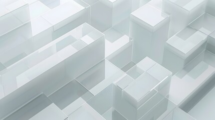 Abstract Geometric Cube Structure in Minimalist Architectural Design