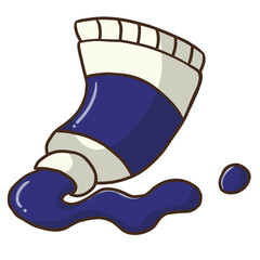 paint tube in back to school concept paint item, water color, acrylic illustration