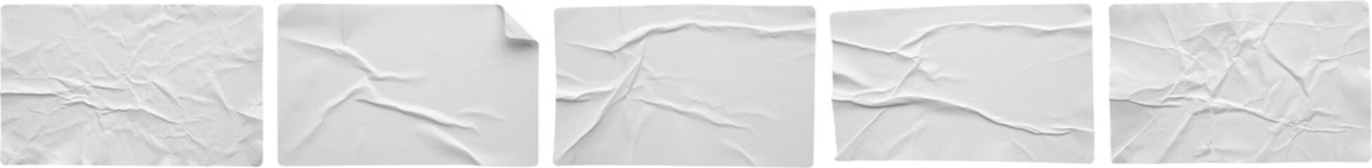 Paper sticker label set isolated on white background
