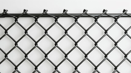 metal chain link fence on the white background