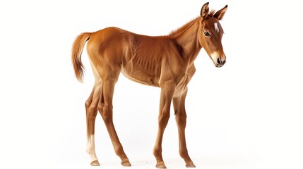 Obraz premium portrait of a horse foal isolated over white background