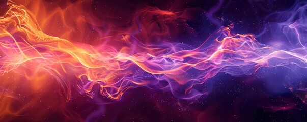 Obraz premium Abstract digital painting of flowing energy with vibrant colors