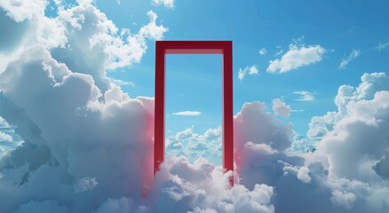 Red Gateway in the Clouds