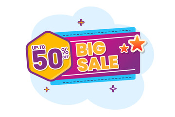 Big sale banner template, flash sale and promotion for web or social media, special offer banner