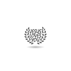  Jesus loves you icon with shadow