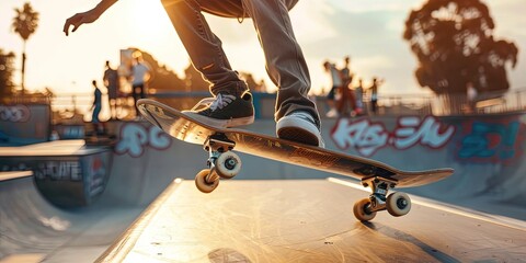 skateboarder in skate park
