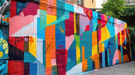 Fototapeta premium Capture the vibrant colors of street art on a city wall
