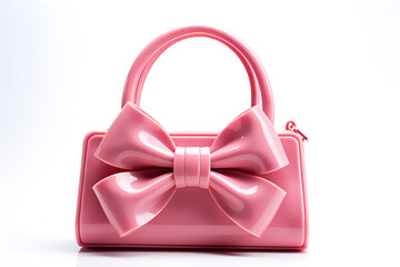 Women's stylish fashion accessories. Leather woman handbag on white background. 
