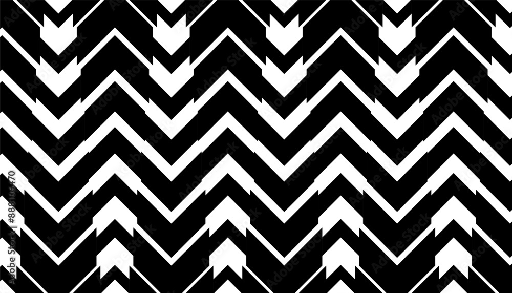 Aufkleber black and white sharp arrows pattern. for backgroud design and jersey printing. fully editable vecto