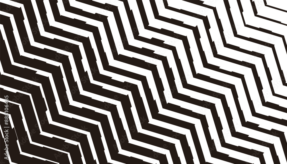 Poster black and white transition sharp pattern. diagonal motion background. vector format illustration