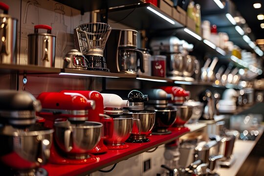 kitchen appliances aisle with with blender and mixer